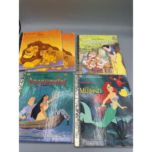 Vintage Disney Little Golden Books Lot Snow White Lion King Mermaid Pocahontas
